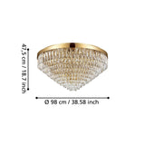 EGLO Valparaiso Plafón acero cristal dorado claro 39461
