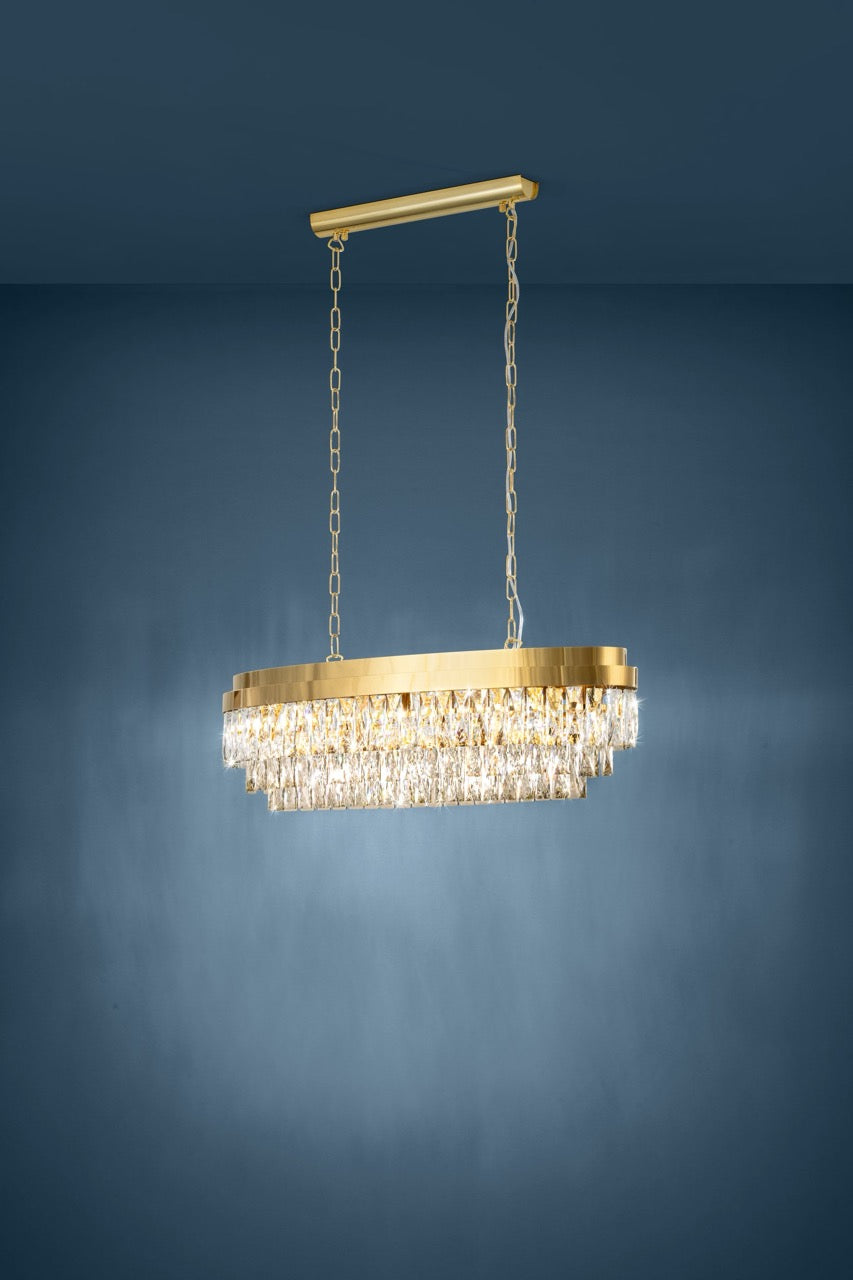 EGLO Valparaiso Lámpara de techo colgante acero cristal dorado claro 39462