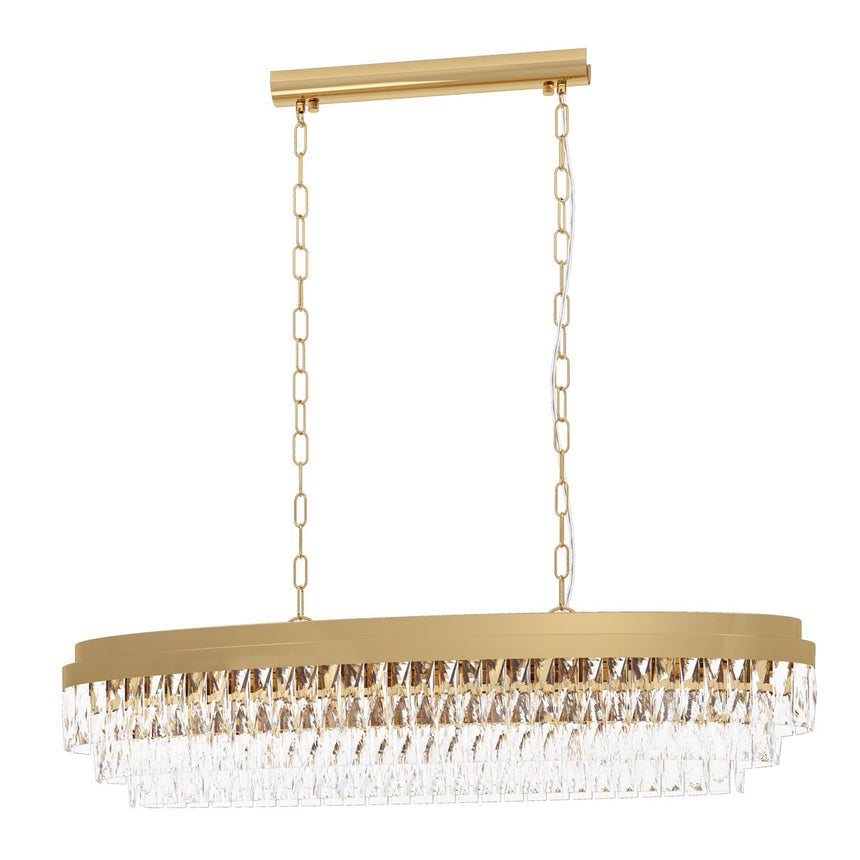 EGLO Valparaiso Lámpara de techo colgante acero cristal dorado claro 39463