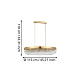 EGLO Valparaiso Lámpara de techo colgante acero cristal dorado claro 39463