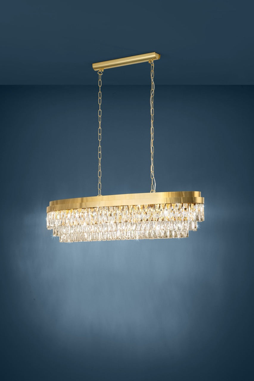 EGLO Valparaiso Lámpara de techo colgante acero cristal dorado claro 39463