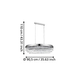EGLO Valparaiso 1 Lámpara de techo colgante acero cristal cromo claro 39494