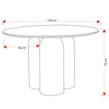 Mesa de comedor redonda madera mango 120x76cm 39500