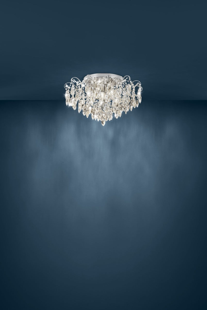 EGLO Fenoullet Plafón acero cristal cromo claro 39521