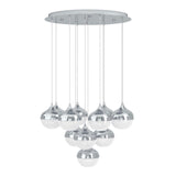 EGLO Mioglia Lámpara de techo colgante LED regulable acero plástico cromo granille blancoclaro 39527
