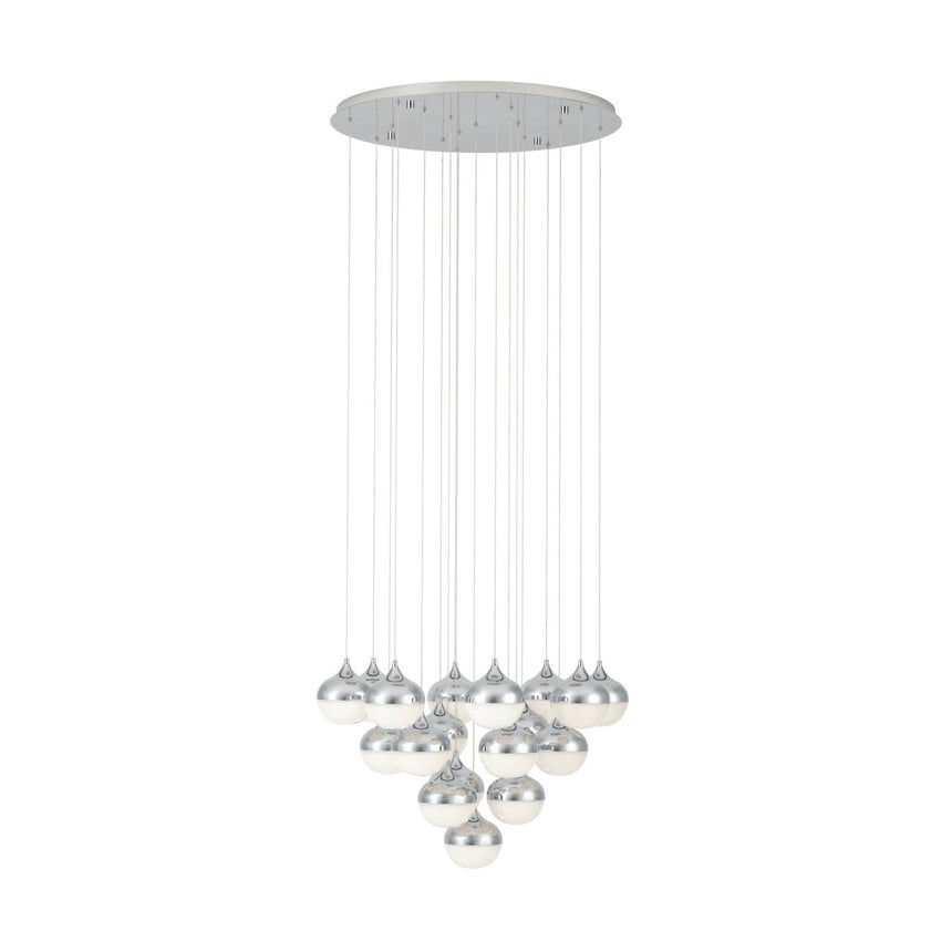 EGLO Mioglia Lámpara de techo colgante LED regulable acero plástico cromo granille blancoclaro 39528