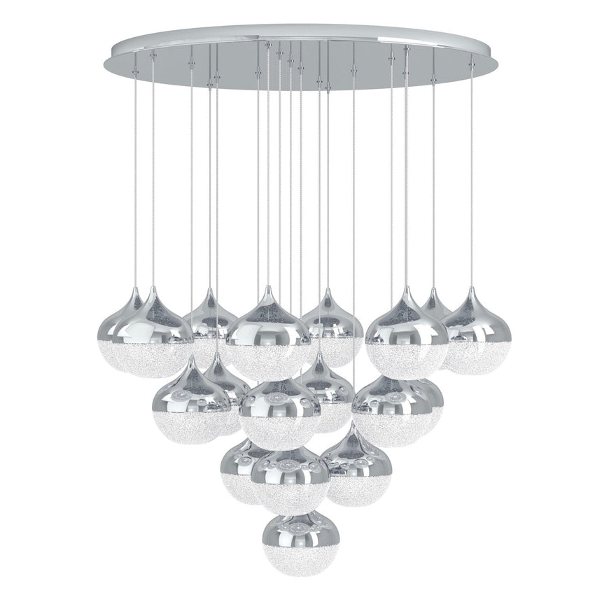 EGLO Mioglia Lámpara de techo colgante LED regulable acero plástico cromo granille blancoclaro 39528