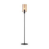 EGLO Polverara Lámpara de pie acero vidrio vaporizado negro ámbar 39542