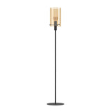 EGLO Polverara Lámpara de pie acero vidrio vaporizado negro ámbar 39542