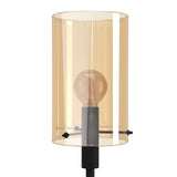 EGLO Polverara Lámpara de pie acero vidrio vaporizado negro ámbar 39542