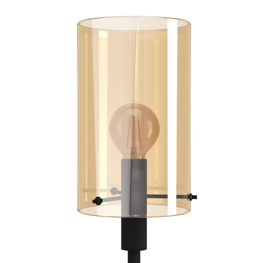 EGLO Polverara Lámpara de pie acero vidrio vaporizado negro ámbar 39542