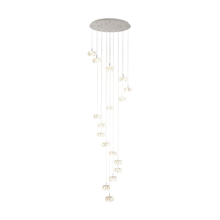 EGLO Corliano 1 Lámpara de techo colgante LED regulable acero cristal cromo claro 39546