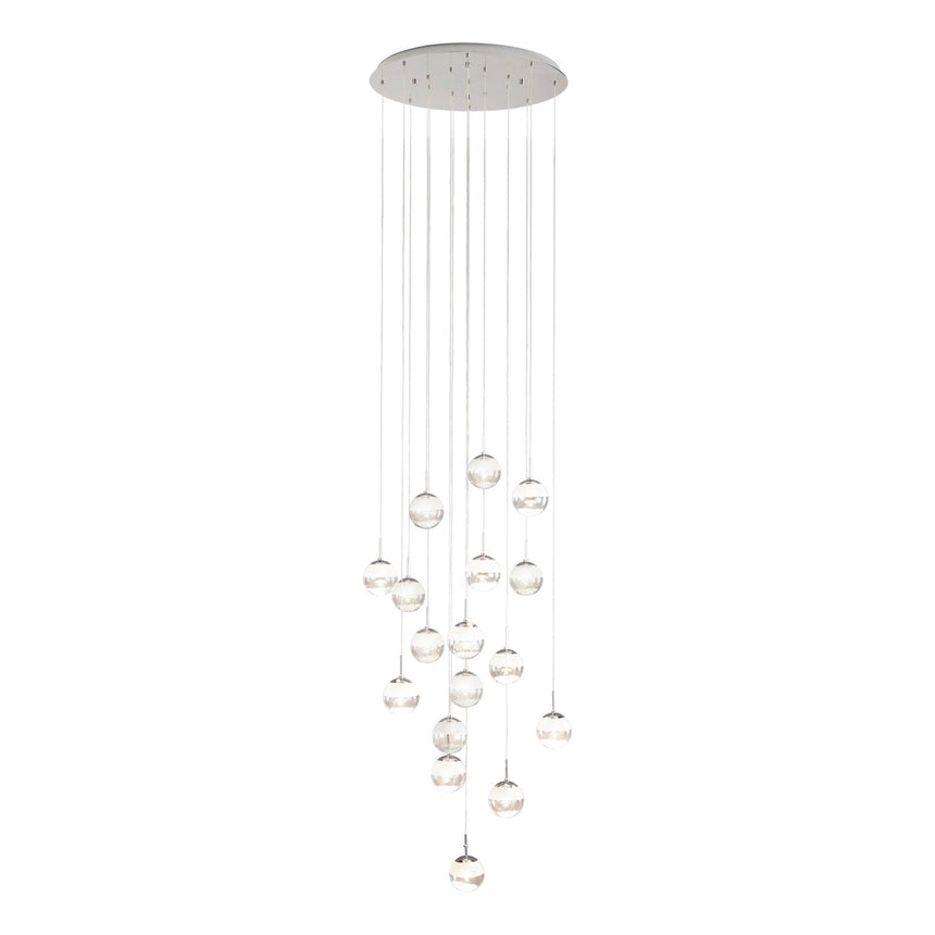 EGLO Montefio 2 Lámpara de techo colgante LED regulable acero vidrio cristal cromo blanco 39547