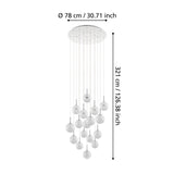 EGLO Montefio 2 Lámpara de techo colgante LED regulable acero vidrio cristal cromo blanco 39547