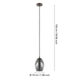 EGLO Estanys Lámpara de techo colgante acero vidrio vaporizado nickel-negro negro transparente 39564