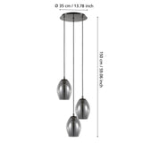 EGLO Estanys Lámpara de techo colgante acero vidrio vaporizado nickel-negro negro transparente 39565