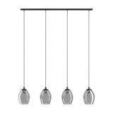EGLO Estanys Lámpara de techo colgante acero vidrio vaporizado nickel-negro negro transparente 39566
