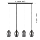 EGLO Estanys Lámpara de techo colgante acero vidrio vaporizado nickel-negro negro transparente 39566