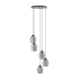 EGLO Estanys Lámpara de techo colgante acero vidrio vaporizado nickel-negro negro transparente 39567