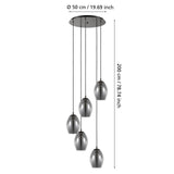 EGLO Estanys Lámpara de techo colgante acero vidrio vaporizado nickel-negro negro transparente 39567