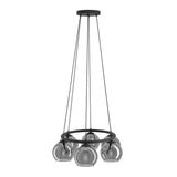 EGLO Daguella Lámpara de techo colgante acero vidrio vaporizado negro negro transparente 39578