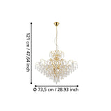EGLO Fenoullet 1 Lámpara de techo colgante acero cristal latón claro 39606