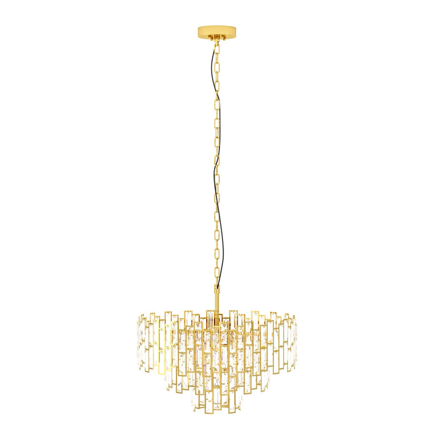 EGLO Calmeilles Lámpara de techo colgante acero cristal latón claro 39613