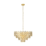 EGLO Calmeilles Lámpara de techo colgante acero cristal latón claro 39614