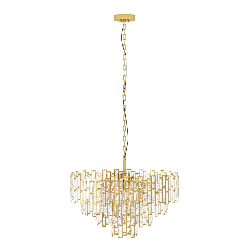 EGLO Calmeilles Lámpara de techo colgante acero cristal latón claro 39614