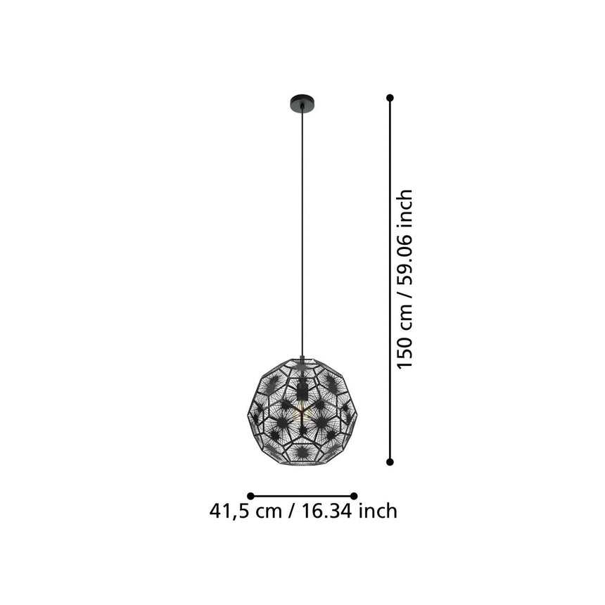 EGLO Skoura 1 Lámpara de techo colgante acero negro 39618