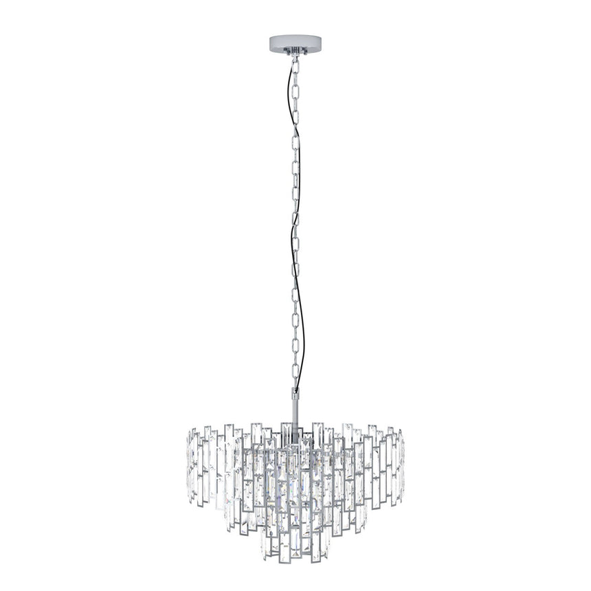 EGLO Calmeilles 1 Lámpara de techo colgante acero cristal cromo claro 39626