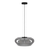 EGLO Priorat Lámpara de techo colgante acero vidrio vaporizado negro negro transparente 39658