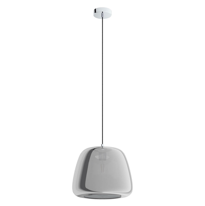 EGLO Albarino Lámpara de techo colgante acero vidrio vaporizado cromo negro transparente 39665