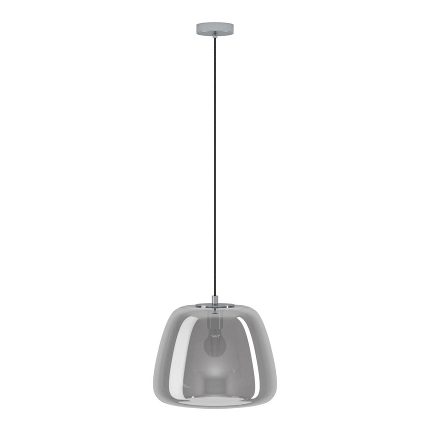 EGLO Albarino Lámpara de techo colgante acero vidrio vaporizado cromo negro transparente 39665