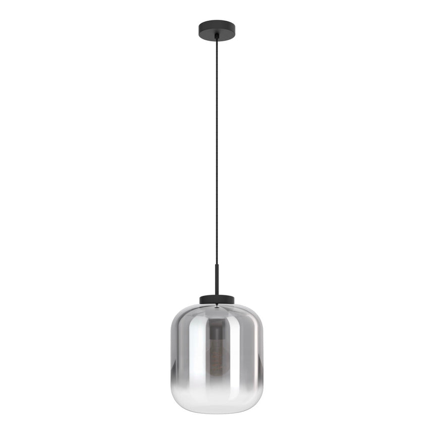 EGLO Bulciago Lámpara de techo colgante acero vidrio vaporizado negro negro transparente 39673