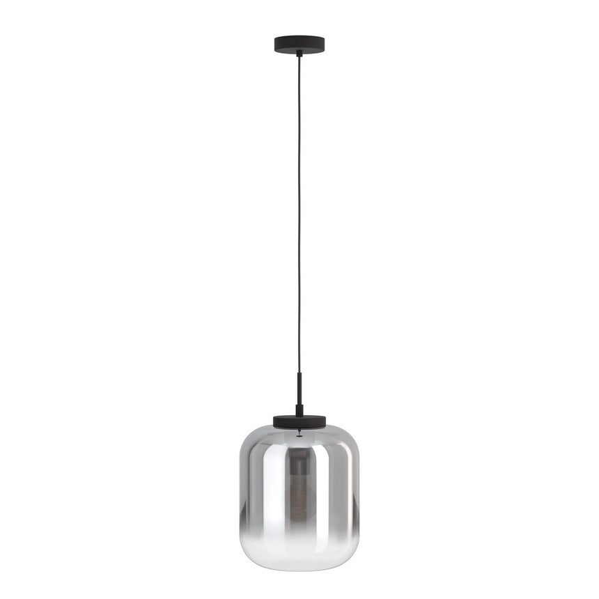 EGLO Bulciago Lámpara de techo colgante acero vidrio vaporizado negro negro transparente 39673