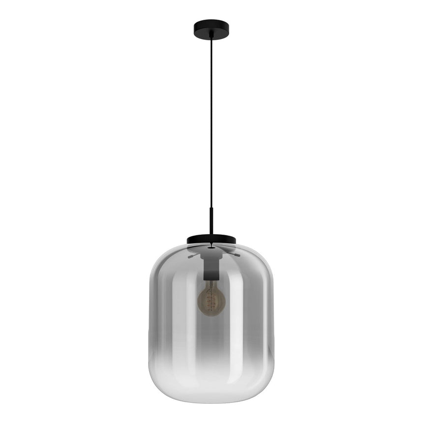 EGLO Bulciago Lámpara de techo colgante acero vidrio vaporizado negro negro transparente 39674