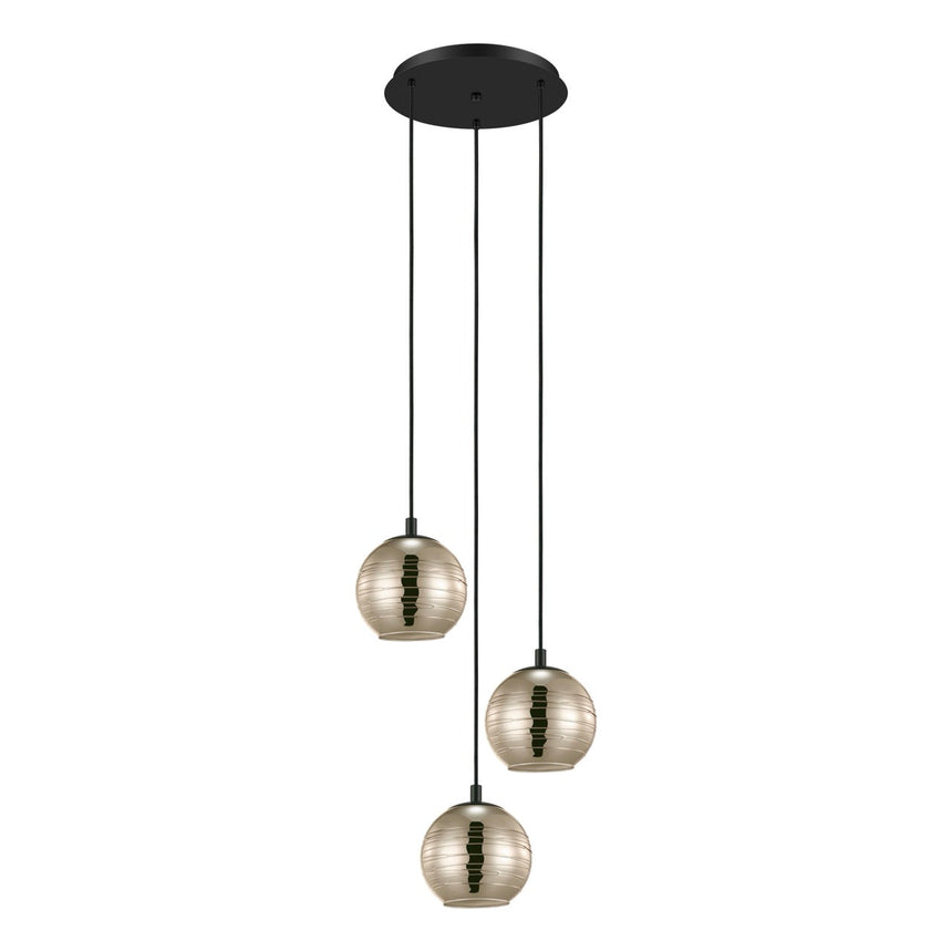EGLO Lemorieta Lámpara de techo colgante acero vidrio vaporizado negro dorado 39685