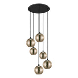 EGLO Lemorieta Lámpara de techo colgante acero vidrio vaporizado negro dorado 39687