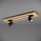 EGLO Torrestralle Plafón LED 2 luces maderaacero plástico cafénegro blanco 39748