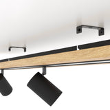 EGLO Torrestralle Plafón LED 2 luces maderaacero plástico cafénegro blanco 39749