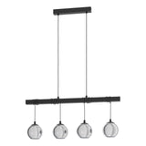EGLO Argallo Lámpara de techo colgante acero vidrio vaporizado negro negro transparente 39761