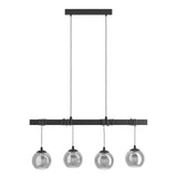 EGLO Argallo Lámpara de techo colgante acero vidrio vaporizado negro negro transparente 39761