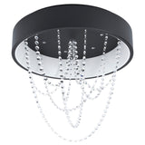 EGLO Berlona Plafón LED regulable 2 luces acero cristal negro claro 39762