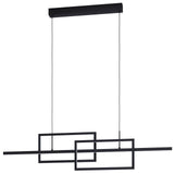 EGLO Puebla Lámpara de techo colgante LED regulable acero plástico negro blanco 39797