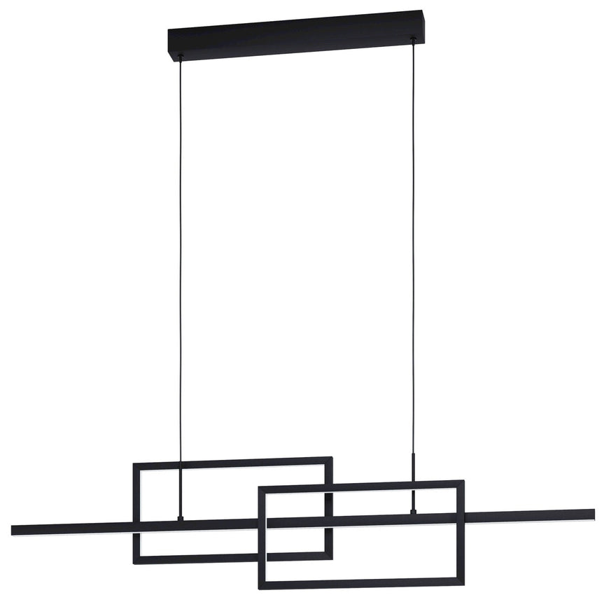 EGLO Puebla Lámpara de techo colgante LED regulable acero plástico negro blanco 39797