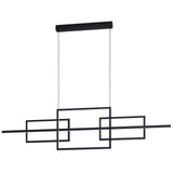 EGLO Puebla Lámpara de techo colgante LED regulable acero plástico negro blanco 39798