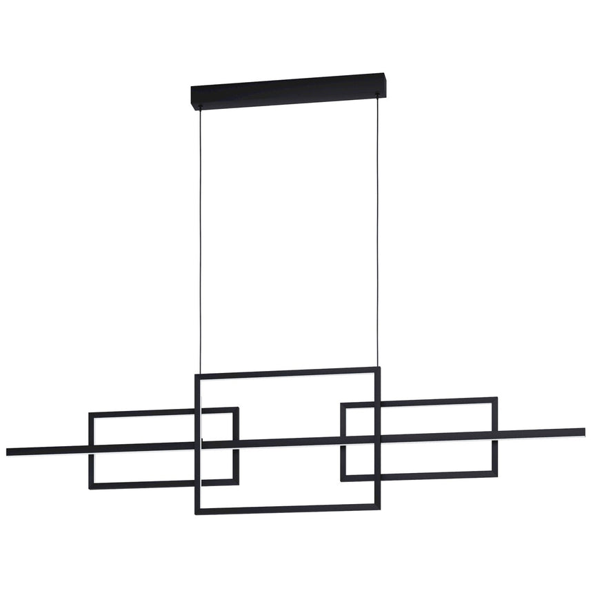EGLO Puebla Lámpara de techo colgante LED regulable acero plástico negro blanco 39798
