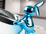 Figura decorativa Schuller Cuenco Rabbit azul y plata 19cm 398169 - imagen 4