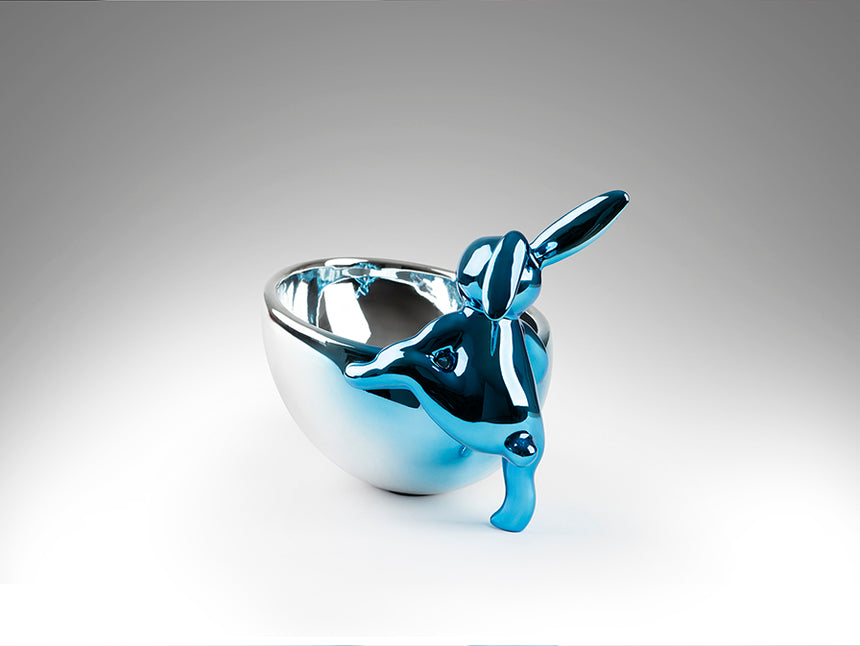 Figura decorativa Schuller Cuenco Rabbit azul y plata 19cm 398169 - imagen 7